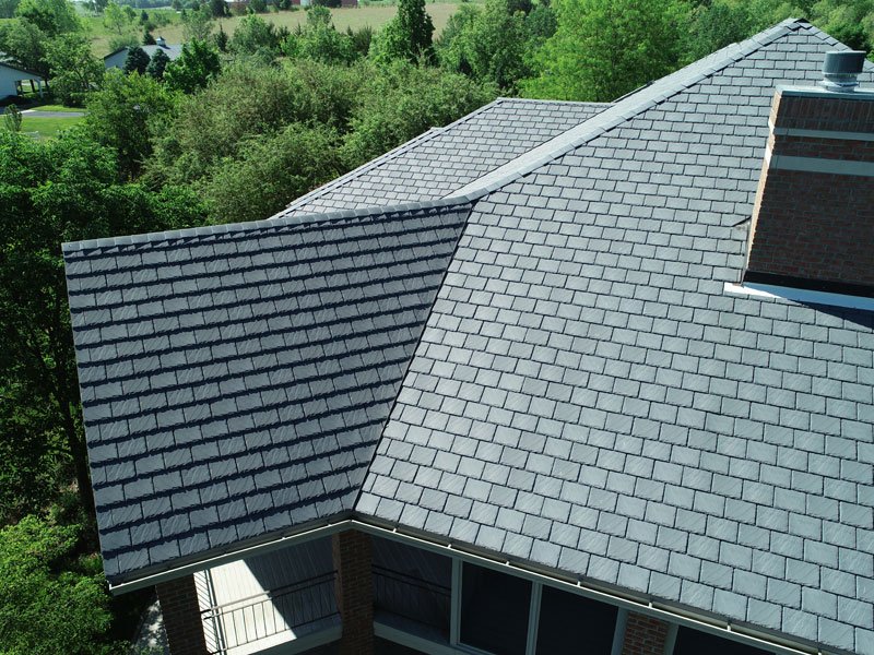 Image: EcoStar Majestic Niagara Slate Roof. Color Federal Gray